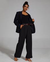 Load image into Gallery viewer, FUNYYZO Women's Wide Leg Pants High Elastic Waisted in The Back Business Work Trousers Long Straight Suit Pants