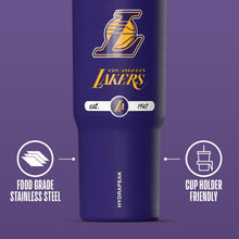 Load image into Gallery viewer, Hydrapeak x NBA Officially Licensed Los Angeles Lakers 32 oz Nomad Tumbler with Handle and Straw Lid, Leakproof Stainless Steel Water Bottle