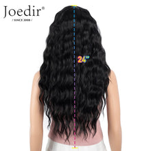 Load image into Gallery viewer, Joedir Lace Front Wigs 24'' Long Wavy Synthetic Wig 4.5" Deep Part HD Transparent Lace With Baby Hair For Women 130% Density Wigs(Black Color)