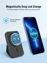 Load image into Gallery viewer, QiSa Portable Charger, PD 30W Fast Charger Foldable Wireless Power Bank with USB-C Port, Mag-Safe Battery Pack Only for iPhone 15/14/13/12 Series (Black)