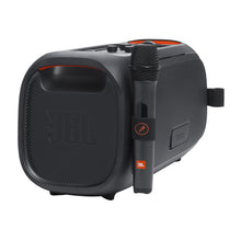 Load image into Gallery viewer, JBL PartyBox On-The-Go Essential - Portable party speaker with built-in lights and wireless mic, Amazing Pro Sound, IPX4 splashproof protection, 6 hours of playtime, Convenient shoulder strap