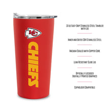 Load image into Gallery viewer, Rico Industries NFL Football Kansas City Chiefs 18oz Soft Touch, Easy Grip Tumbler