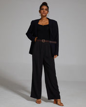 Load image into Gallery viewer, FUNYYZO Women's Wide Leg Pants High Elastic Waisted in The Back Business Work Trousers Long Straight Suit Pants