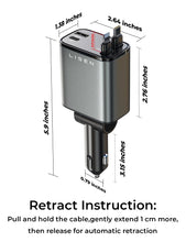 Load image into Gallery viewer, LISEN Retractable Car Charger, 69W USB C Car Accessories Adapter for iPhone 16 USB C Charger Fast Charging, Fathers Day for Gifts, Travel Essentials Gifts for Women Men, for iPhone 16 15 14 13 12