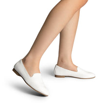 Load image into Gallery viewer, DREAM PAIRS Round Toe Flats for Women Dressy Comfortable, Slip-On Dress Business Casual Office Shoes for Women SDFA2403W,WHITE-PU, Size 8