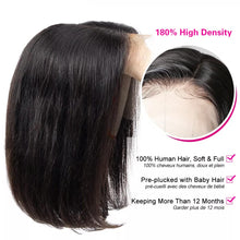 Load image into Gallery viewer, Bob Wig Lace Front Wigs Pre Plucked with Baby Hair 180% Density Short Bob Wigs for Women Straight Bob Frontal Wigs Natural Black (12inch)