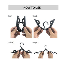 Load image into Gallery viewer, 12 PCS Travel Hangers Cruise Ship Essentials Portable Folding Clothes Hangers Travel Accessories Foldable Clothes Drying Rack (Black)