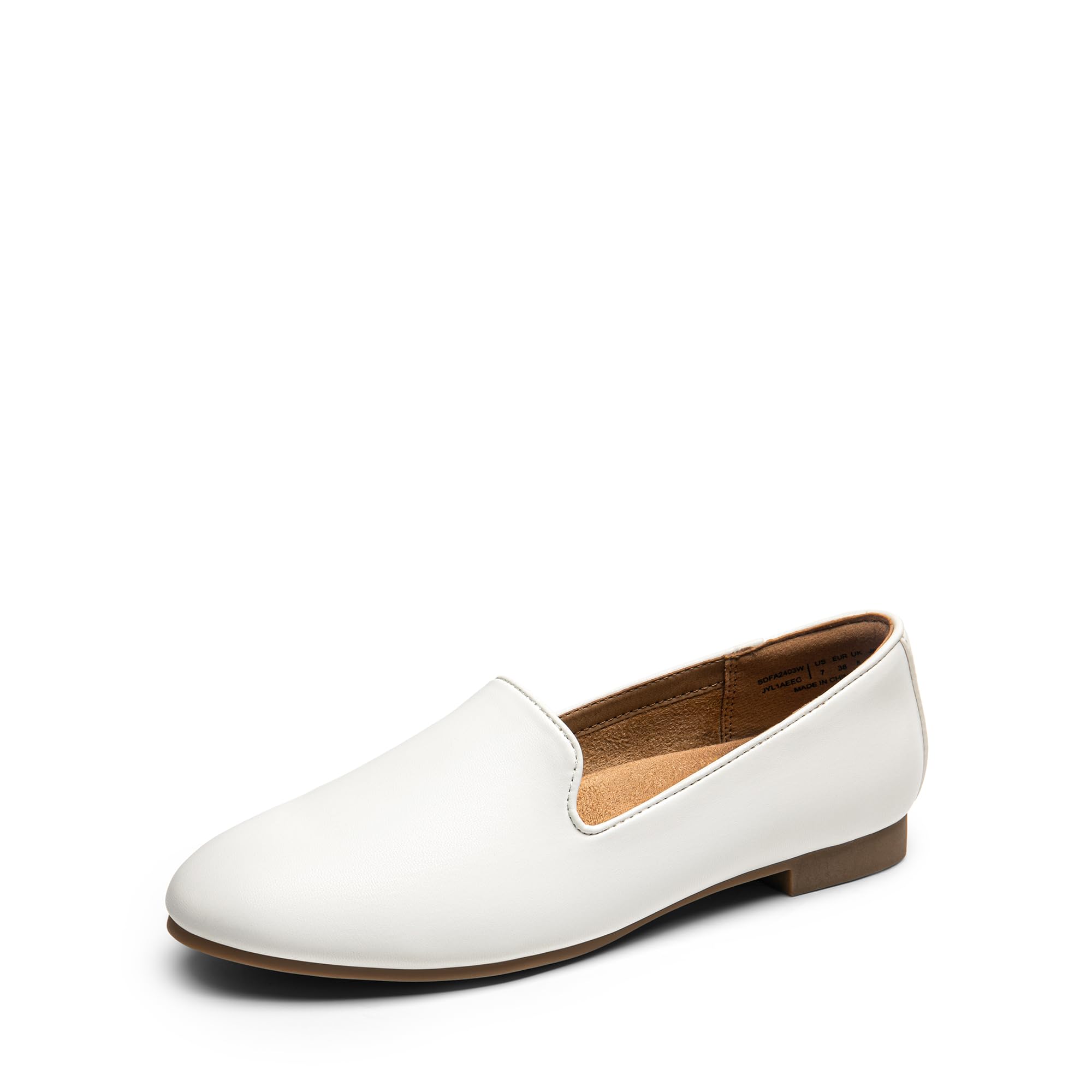 White Slip-on Loafers In Flats Size US 7 BIBI LOU Shoes Off White Leather Crystals Slip On Loafers  main image 3