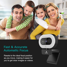 Load image into Gallery viewer, NexiGo StreamCam N930E with Software, 1080P Webcam with Ring Light and Privacy Cover, Auto-Focus, Plug and Play, Web Camera for Online Learning, Zoom Meeting Skype Teams, PC Mac Laptop Desktop