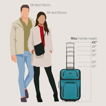 Load image into Gallery viewer, U.S. Traveler Rio Fabric Expandable Carry-on Luggage, Rolling Suitcase, Teal, 2 Wheel Set