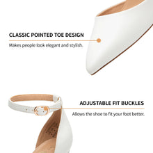 Load image into Gallery viewer, Trary White Heels for Women, Wedding Shoes for Bride, Dress Shoes for Women, White Heels Closed Toe, Block Heel for Women, Pumps for Women, Wedding Heels, Closed Toe Heels, Short Heels