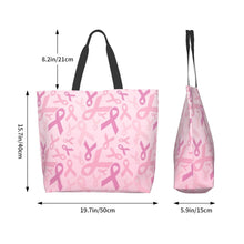 Load image into Gallery viewer, Qwalnely Tote Bag Beach Canvas Bag Travel Reusable Grocery Shopping Bag, Breast Cancer Survivor Awareness Tote Gifts for Women Men