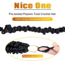 Load image into Gallery viewer, Nice One Pre-Twisted Passion Twist Hair 14 Inch, Short Passion Twist Crochet Hair for Women 8 Packs Ombre Brown Pre-Looped Passion Twists Braiding Synthetic Hair Extensions (14inch,T30#)