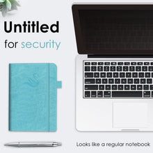 Load image into Gallery viewer, Elegant Password Book with Alphabetical Tabs - Hardcover Password Book for Internet Website Address Login - 5.2" x 7.6" Password Keeper and Organizer w/Notes Section & Back Pocket (Turquoise)