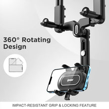 Load image into Gallery viewer, IPOW Large Rearview Mirror Phone Holder for Car 360°Rotatable and Retractable, 2023 Upgraded Four Corners Fixed Anti-Shake Multifunctional Design for All Phones and All Car Rearview Mirror with Button