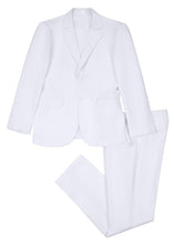 Load image into Gallery viewer, Mens White Suits Slim Fit 2 Piece Suit Set Groomsmen Suits for Wedding Prom Homecoming Suit Jacket Pants Mens Tuxedos M