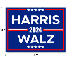 Load image into Gallery viewer, Large Kamala Harris Walz For President Vice President Walz Yard Sign Kamala Harris 2024 Lawn Sign 24" x 18" Corrugated Plastic Double Sided Includes H Stake 24x18 Kamala Harris for President Election Sign Her (Small 18x12")
