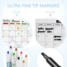 Load image into Gallery viewer, Hivillexun Magnetic Dry Erase Calendar Whiteboard Set (3-Pack) for Refrigerator, Wall, and Fridge Organization with Monthly, Weekly, and Daily Notepads. Comes with 8 Markers and 1 Eraser