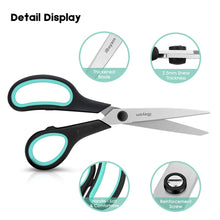 Load image into Gallery viewer, Scissors, iBayam 8" Multipurpose Scissors Bulk 3-Pack, Ultra Sharp Blade Shears, Comfort-Grip Handles, Sturdy Sharp Scissors for Office Home School Sewing Fabric Craft Supplies, Right/Left Hand