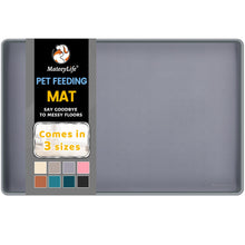 Load image into Gallery viewer, MateeyLife Silicone Cat & Dog Food Mat for Floors Waterproof, Anti-Slip Dog Bowl Mats for Food and Water, Pet Feeding Mats with Lip to Prevent Spills, Pet Placemat for Messy Drinkers to Protect Floors