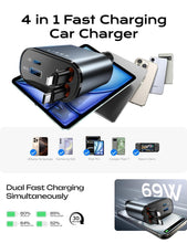 Load image into Gallery viewer, LISEN Retractable Car Charger, 69W USB C Car Accessories Adapter for iPhone 16 USB C Charger Fast Charging, Fathers Day for Gifts, Travel Essentials Gifts for Women Men, for iPhone 16 15 14 13 12