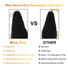 Load image into Gallery viewer, Nice One Pre-Twisted Passion Twist Hair 14 Inch, Short Passion Twist Crochet Hair for Women 8 Packs Ombre Brown Pre-Looped Passion Twists Braiding Synthetic Hair Extensions (14inch,T30#)