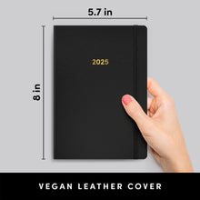 Load image into Gallery viewer, PAPERAGE 2025 Weekly & Monthly Hardcover Planner (Black), 12 Month (January 2025 - December 2025), 5.7 in x 8 in, Weekly & Monthly Spreads, Includes Additional Note Pages, Back Pocket & Trackers