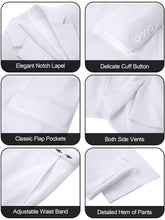 Load image into Gallery viewer, Mens White Suits Slim Fit 2 Piece Suit Set Groomsmen Suits for Wedding Prom Homecoming Suit Jacket Pants Mens Tuxedos M