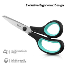 Load image into Gallery viewer, Scissors, iBayam 8" Multipurpose Scissors Bulk 3-Pack, Ultra Sharp Blade Shears, Comfort-Grip Handles, Sturdy Sharp Scissors for Office Home School Sewing Fabric Craft Supplies, Right/Left Hand