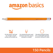 Load image into Gallery viewer, Amazon Basics Woodcased #2 Pencils, Pre-sharpened, HB Lead Bulk Box, 150 Count, Yellow