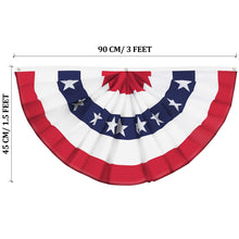 Load image into Gallery viewer, American Flag Bunting Patriotic Pleated Fan Flag USA Flags with Brass Grommets and Zip Ties for 4th of July Memorial Day Decoration Outdoor (4, 1.5x3 Feet)