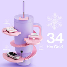 Load image into Gallery viewer, ENCOOL 40 oz Tumbler with Handle and Straw, 100% Leakproof Insulated Tumbler with Lid and Straw, Stainless Steel Travel Mug, Keeps Cold for 34 Hours, Car Cup Holder Friendly (Lavender)