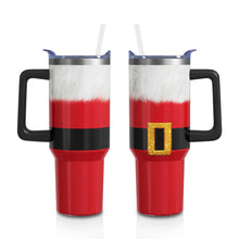 Load image into Gallery viewer, Aokoyi Christmas Gifts 40 Oz Tumbler with Handle and Straw, Red Xmas Santa Claus Stainless Steel Double Walled Vacuum Insulated Cup, Retro Holiday Gifts for Women Men