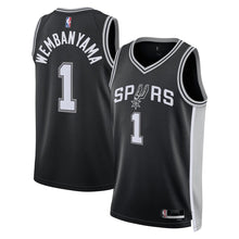 Load image into Gallery viewer, Victor Wembanyama San Antonio Spurs NBA Kids Youth 8-20 Black Icon Edition Swingman Jersey (US, Numeric, 14, 16, Regular, Black)