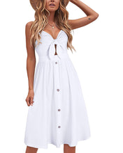 Load image into Gallery viewer, VOTEPRETTY Women's Summer Dresses Sundresses Beach Clothes Outfit Vacation 2024 V Party Graduation Homecoming Casual Tropical Prom Bride Shower Plus Size Resort Wear Hawaiian Spring Cruise White