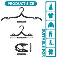 Load image into Gallery viewer, 30 Pcs Travel Hangers Portable Foldable Travel Hanger Organizer, Plastic Travel Accessories Essentials Clothes Drying Rack Folding Hangers for Traveling Camping Flying RV Cruises Suitcase, Black