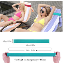 Load image into Gallery viewer, Beach Towel Bands (4 Pack), Beach Chair, Pool Chairs & Cruise Ship Essentials, The Better Towel Chair Clips Towel Holder Beach Towel Clips(4 Mix)