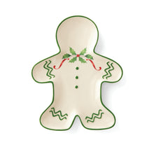 Load image into Gallery viewer, Lenox Holiday Gingerbread Man Accent Plate, 0.70 LB, Red & Green