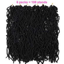 Load image into Gallery viewer, 24 Inch Soft Locs Crochet Hair Pre Looped 6 Packs Faux Locs Crochet Braids Goddess Locs Dreadlocs Synthetic Hair For Black Women (1B, 24 Inch (Pack of 6))