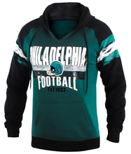 Load image into Gallery viewer, Womens City Classic Football Fans V Neck Soft & Warm Sweatshirt Hoodie Pollover - Midnight Green & Black (Size: 2XL)
