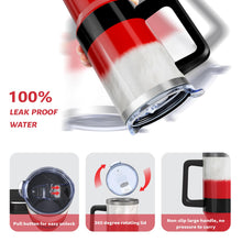 Load image into Gallery viewer, Aokoyi Christmas Gifts 40 Oz Tumbler with Handle and Straw, Red Xmas Santa Claus Stainless Steel Double Walled Vacuum Insulated Cup, Retro Holiday Gifts for Women Men