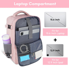 Load image into Gallery viewer, Taygeer Travel Backpack for Women, Carry On Backpack with USB Charging Port & Shoe Pouch, TSA 15.6inch Laptop Mochila Flight Approved, Nurse Bag Casual Daypack for Weekender Business Hiking, Pink