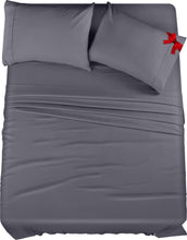 Load image into Gallery viewer, Utopia Bedding Queen Sheet Set – 4 Piece Bed Sheets for Queen Size Bed, Soft and Breathable Microfiber, Includes 1 Fitted Sheet, 1 Flat Sheet and 2 Pillowcases (Grey)
