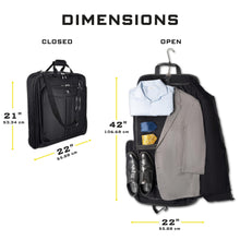 Load image into Gallery viewer, ZEGUR Premium Suit Garment Bag Carry On - Hangs 4 Suits - Travel & Business with Shoulder Strap and Laptop Compartment