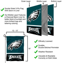Load image into Gallery viewer, WinCraft Philadelphia Eagles Double Sided Garden Flag
