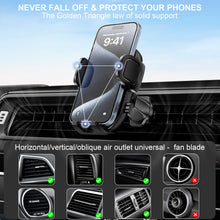 Load image into Gallery viewer, Phone Holders for Your Car with Newest Metal Hook Clip, Air Vent Cell Phone Car Mount 360° Rotation Car Phone Holder Universal Automobile Cradle Fit for iPhone Android and All Smartphones Dark Black