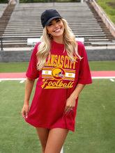 Load image into Gallery viewer, OCURHU Gameday Shirts for Women Football Team Fan Tshirt Funny Football Seaon Short Sleeve Tee Tops Red L