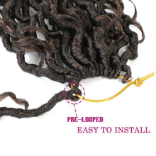 Load image into Gallery viewer, 8 Packs Goddess Faux Locs Crochet Hair for Black Women, Goddess Locs Crochet Hair, Boho Style Locs, River Locs Crochet Hair with Curly Ends (18Inch, T30#, 8Packs)