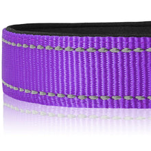 Load image into Gallery viewer, Joytale Reflective Dog Collar,Soft Neoprene Padded Breathable Nylon Pet Collar Adjustable for Medium Dogs,Purple,M