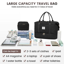 Load image into Gallery viewer, LOVEVOOK Travel Duffle Bag, Weekender Bags for Women with Shoe Compartment, Carry on Bag with Toiletry Bag, Gym Bag with Wet Pocket, Hospital Bags for Labor and Delivery, Black